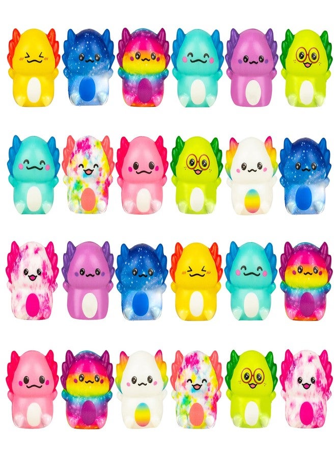 Holydeck 24 Pack Axolotl Slow Squishy Toys Soft Stress Relief Fidgets Toys for Kids Boys Girls Party Favors Novelty Prizes - Image 2